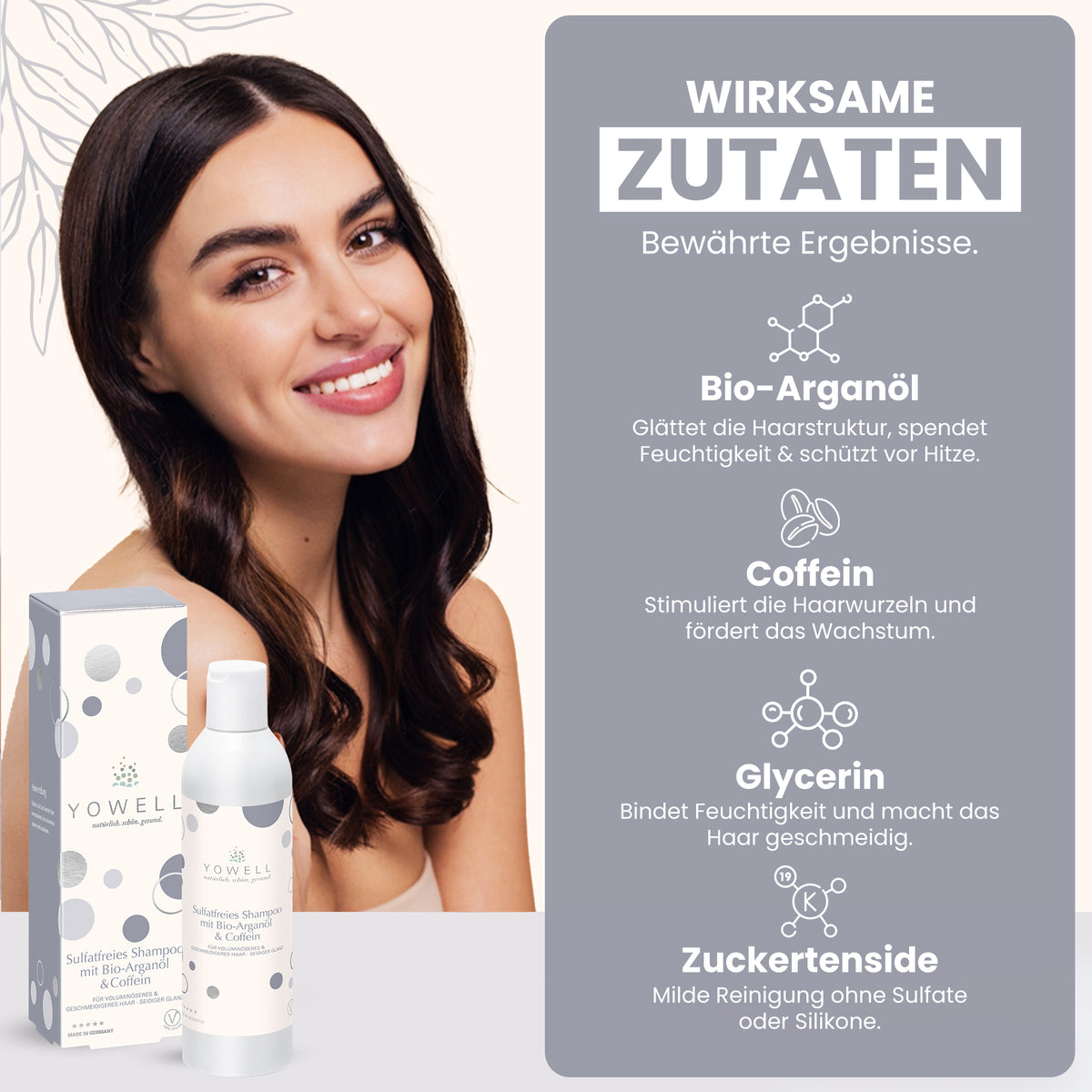 Sulfatfreies Shampoo mit Bio-Arganöl & Coffein